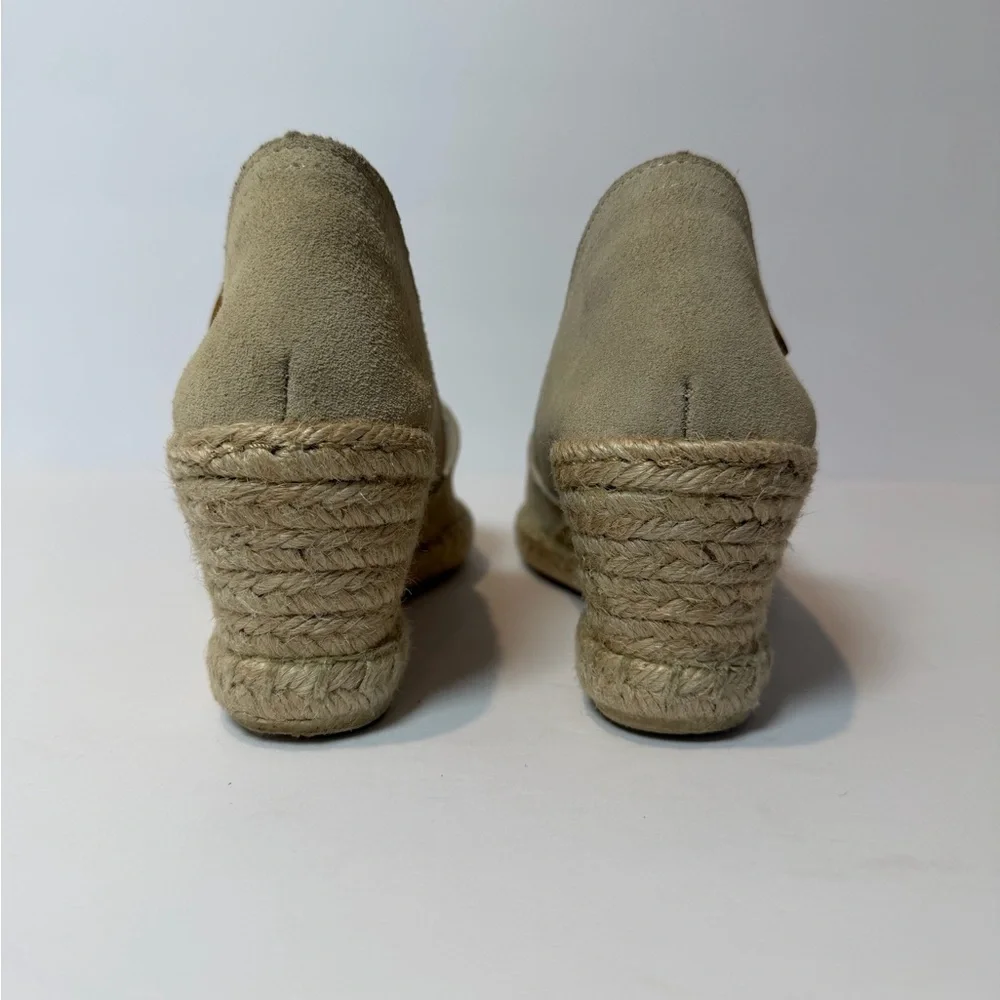 Verbenas Mamen Wedge Espadrilles Suede Shoes Jute Wrapped‎ Heels in Tan Size 39